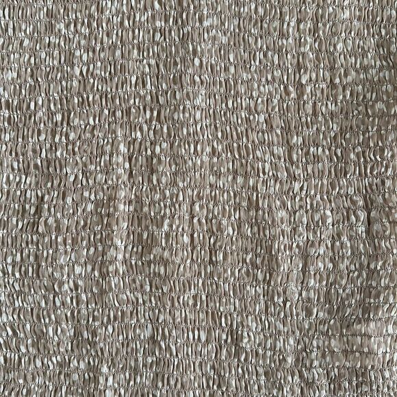 NWT Express Printed Smocked Ruffle Neck Puff Sheer Sleeves Top Sz M - Picture 4 of 12